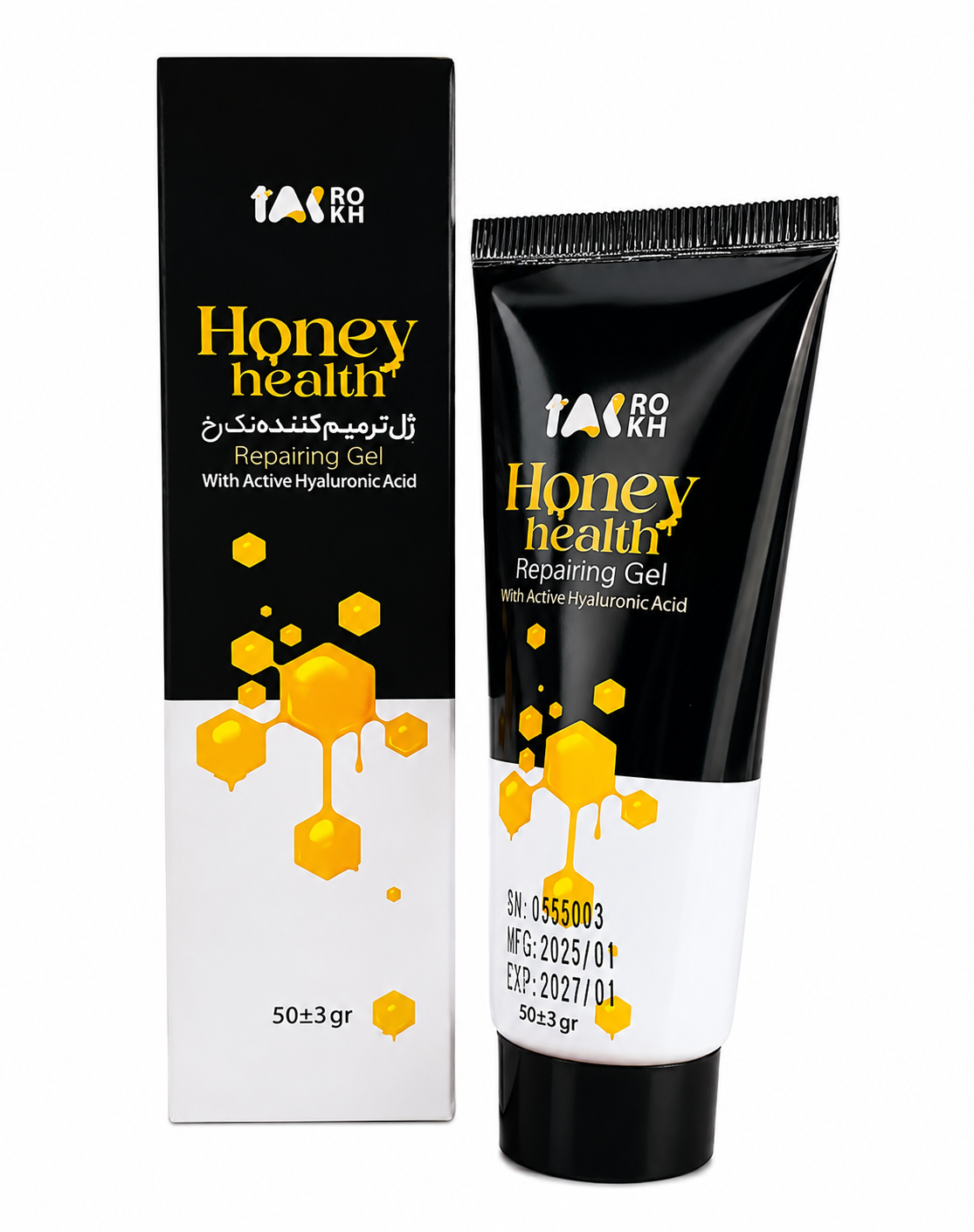 ژل ترمیم‌کننده Honey Health حاوی هیالورونیک اسید فعال کالای پزشکی اوژن تهران
